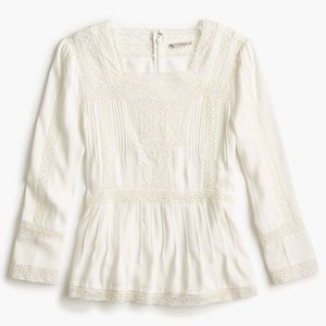 J. Crew Point Sur White Lace Blouse